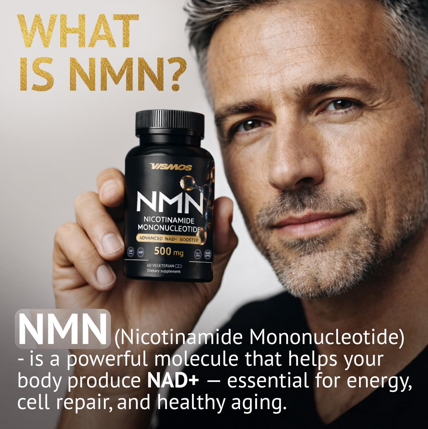 VISMOS NMN Supplement 500mg Capsule, 60 Count