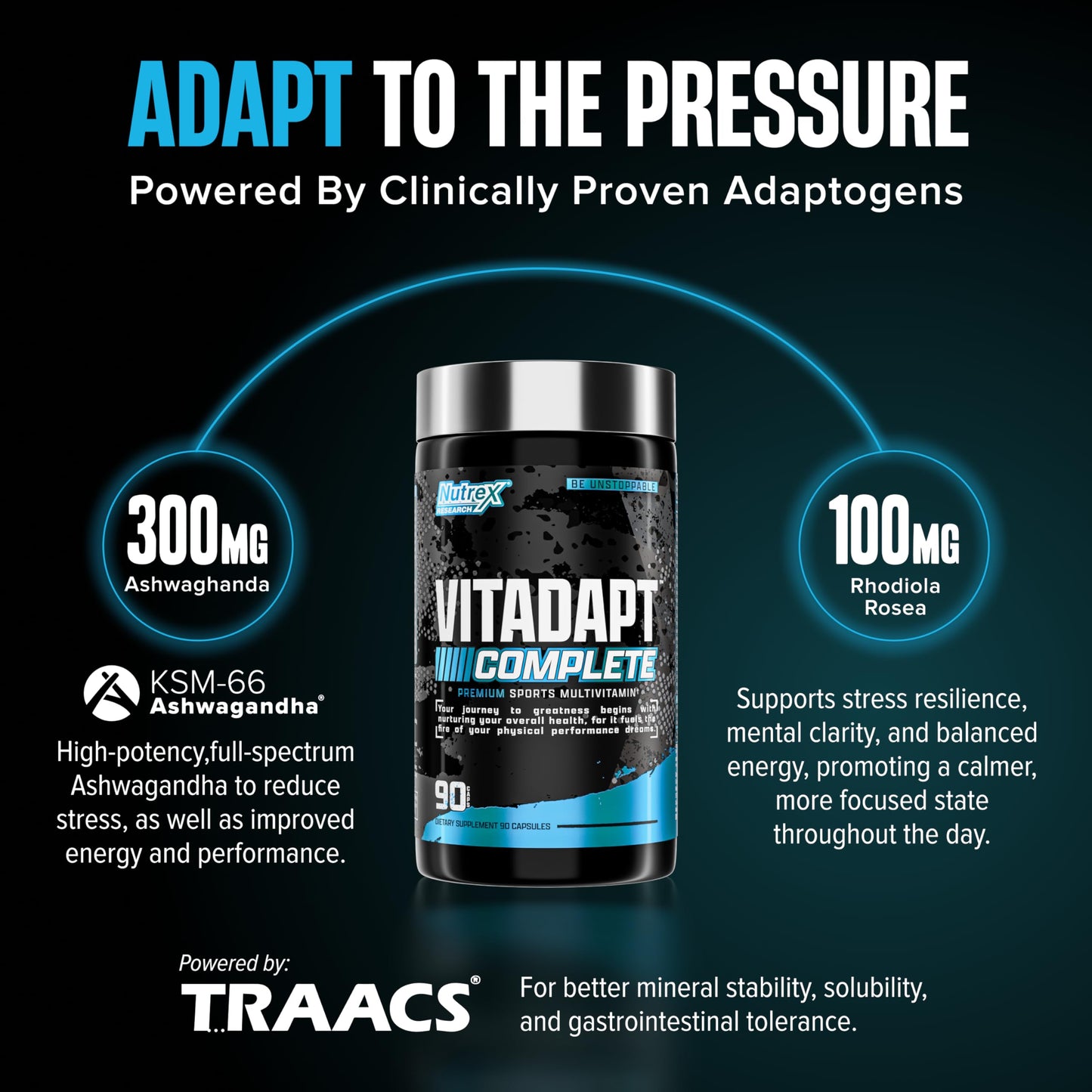 Nutrex Research Vitadapt Complete Sports Multivitamin for Men Tablet, 90 Count