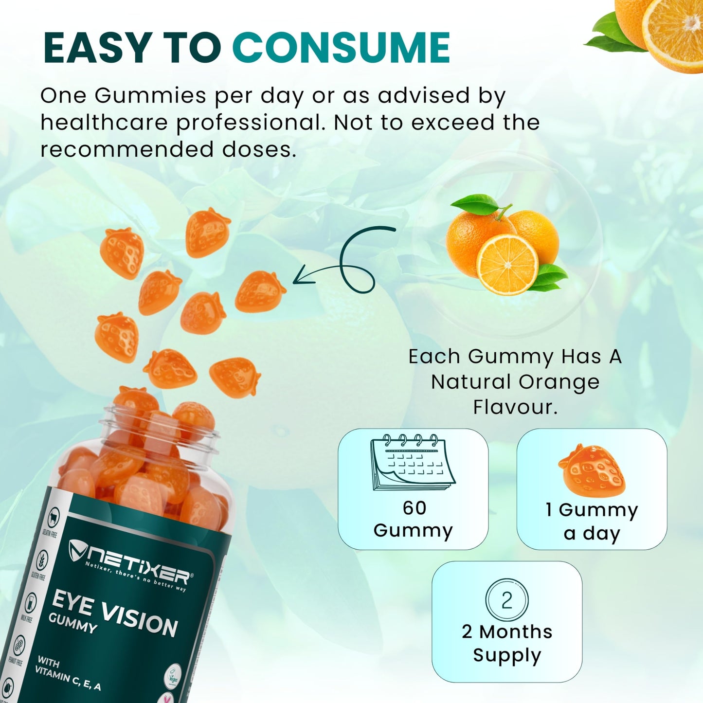nETiXER Eye Vision Gummies, 60 Gummies