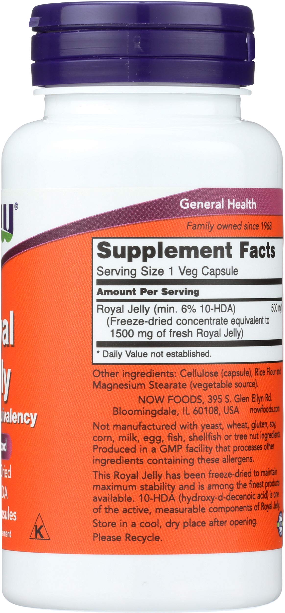 NOW Foods Royal Jelly 1500mg Capsule, 120 Capsules