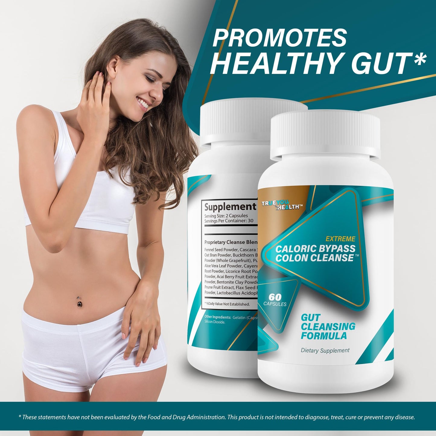 True You Health Caloric Bypass Colon Cleanse 60 Capsules