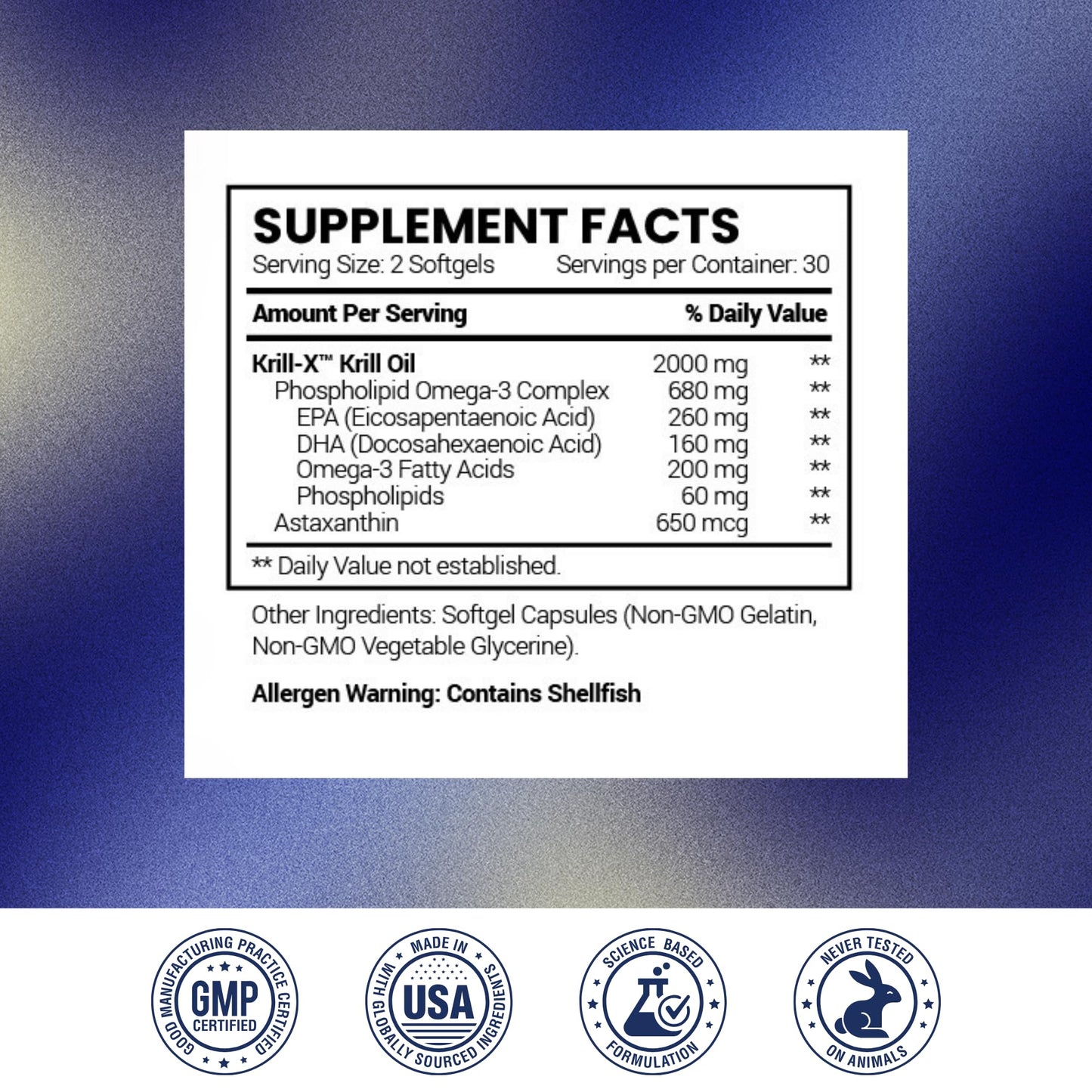 Research Verified Antarctic Krill Oil 2000mg Softgels 180