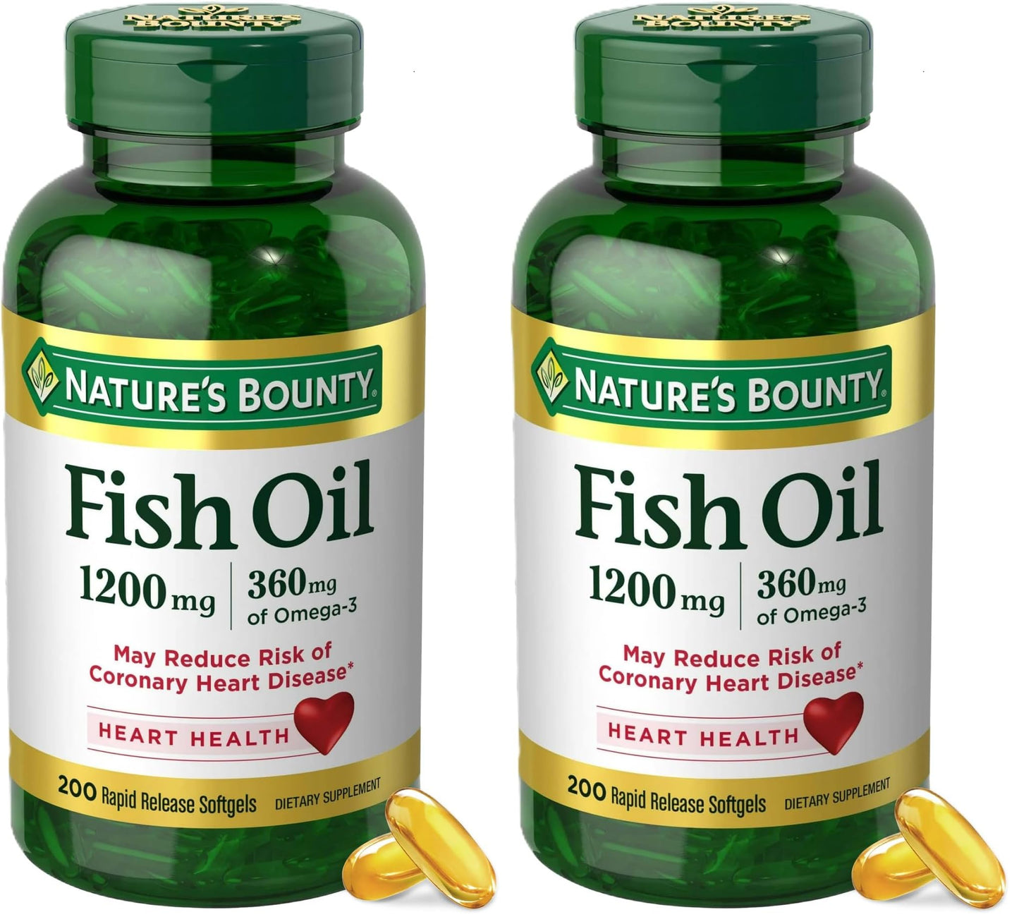 Nature's Bounty Fish Oil Omega-3 Softgels, 400-Count