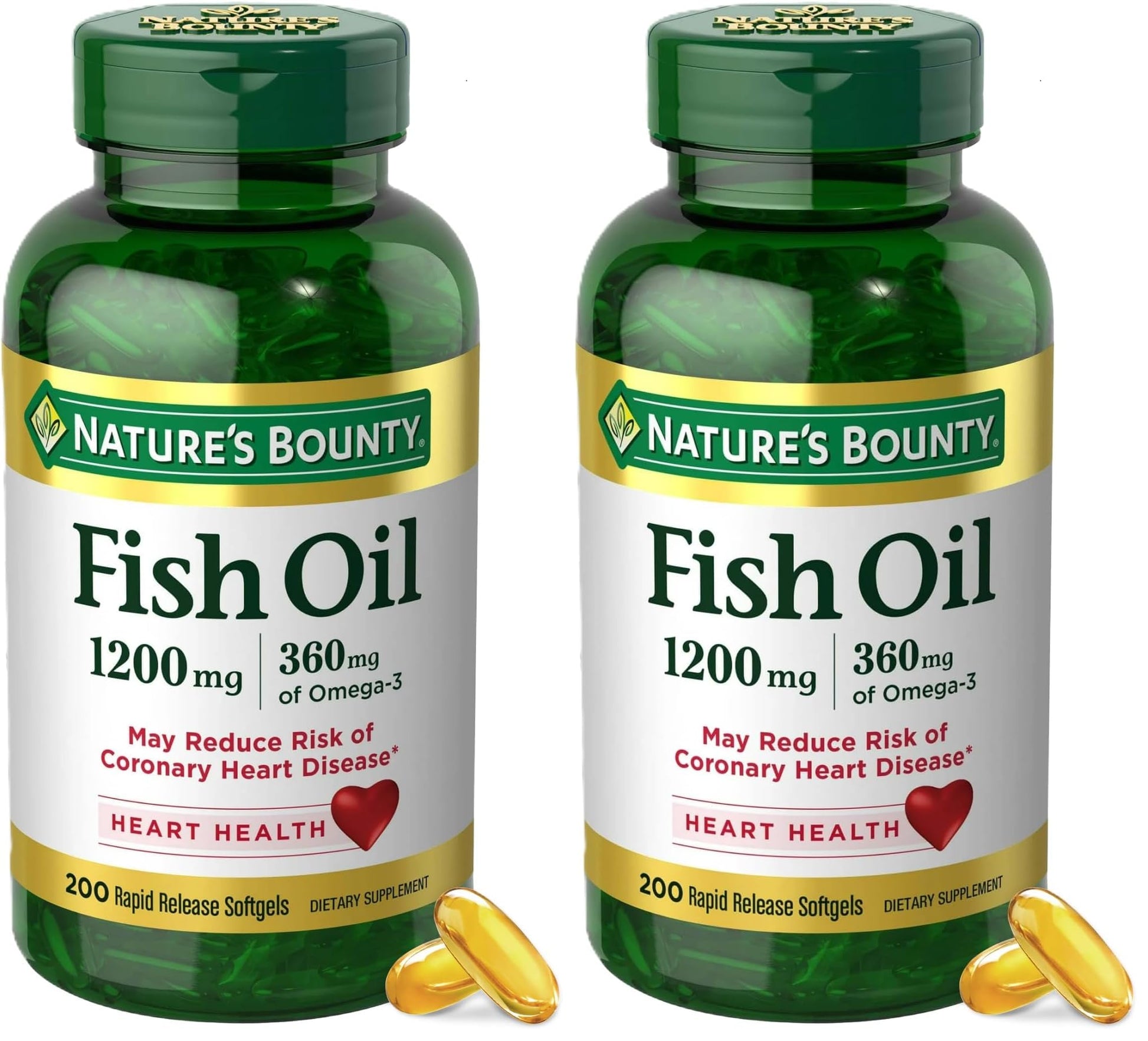 Nature's Bounty Fish Oil Omega-3 Softgels, 400-Count