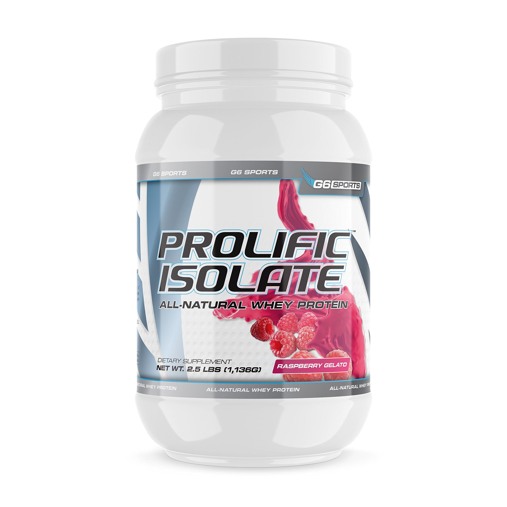 G6 Sports Prolific Isolate All Natural Whey Protein Isolate Powder, 40
