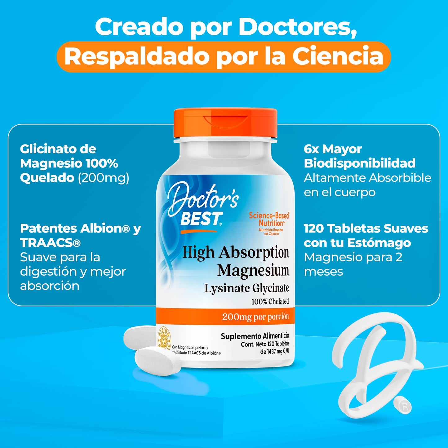 Doctor's BEST Magnesium Tablet 120 Count