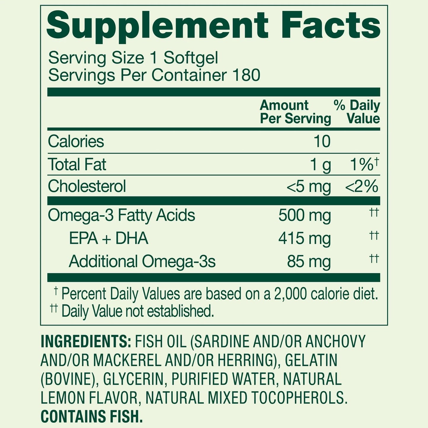 SUREFECT Omega-3 500 mg from Fish Oil Softgels 180 Count