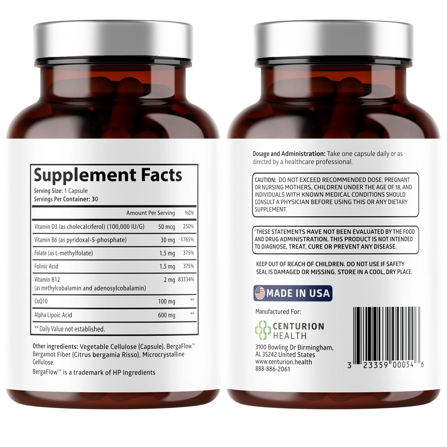 Centurion Health Puralor DN Nerve Support Supplement Capsule 30 Capsules