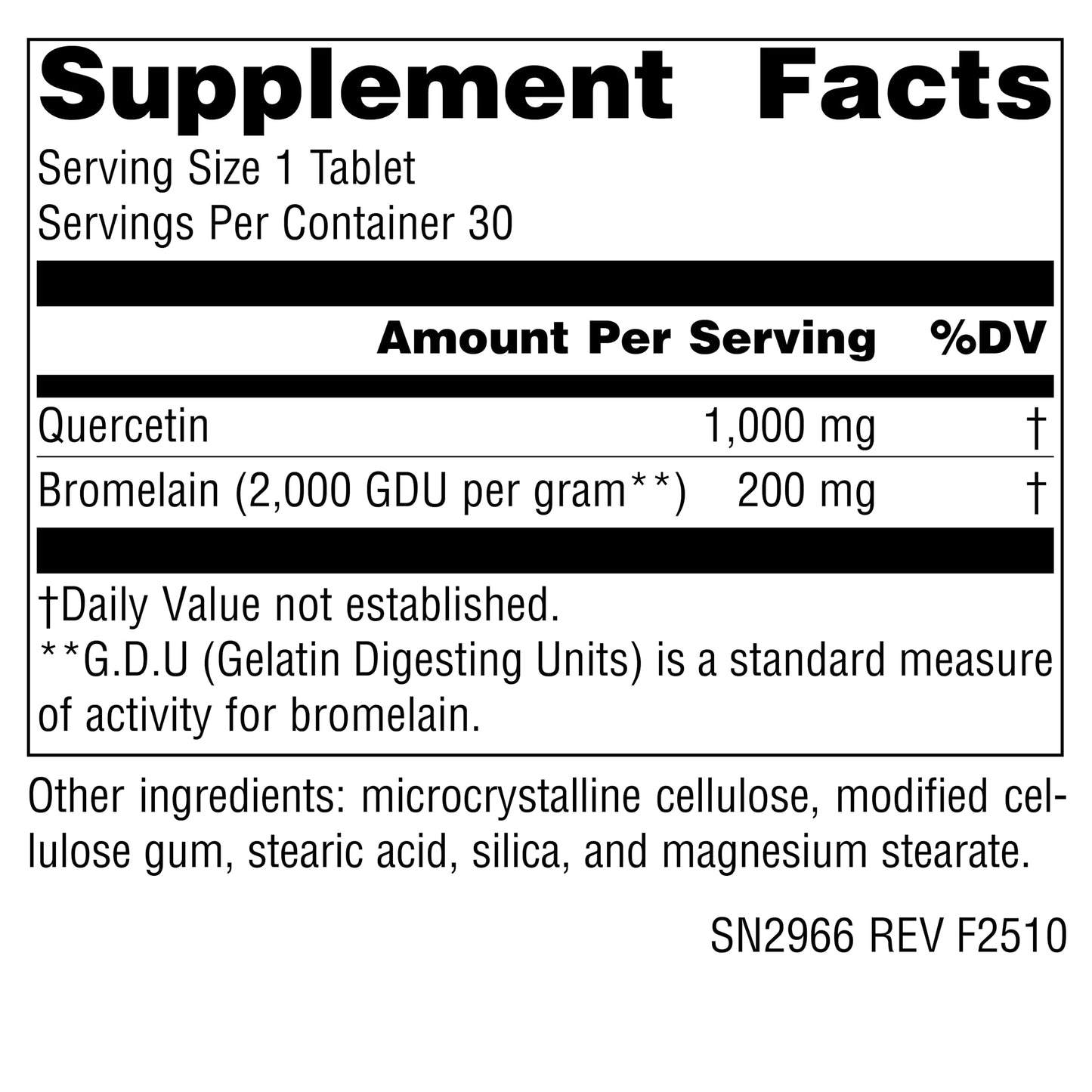Source Naturals Quercetin 1000 with Bromelain 1000 mg - 30 Tablets