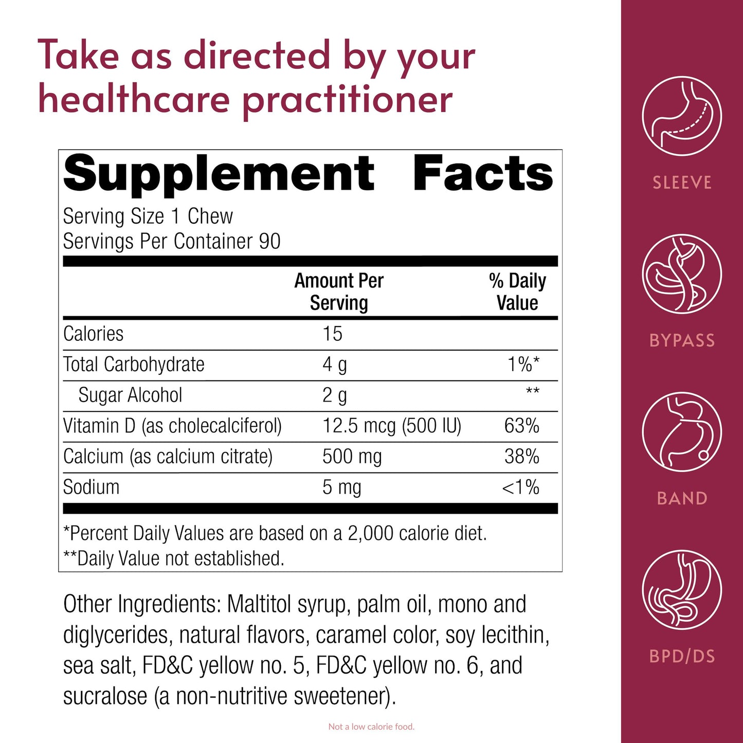 Bariatric Advantage Calcium Citrate Chewy Bites 500 mg Gummy 90 Count