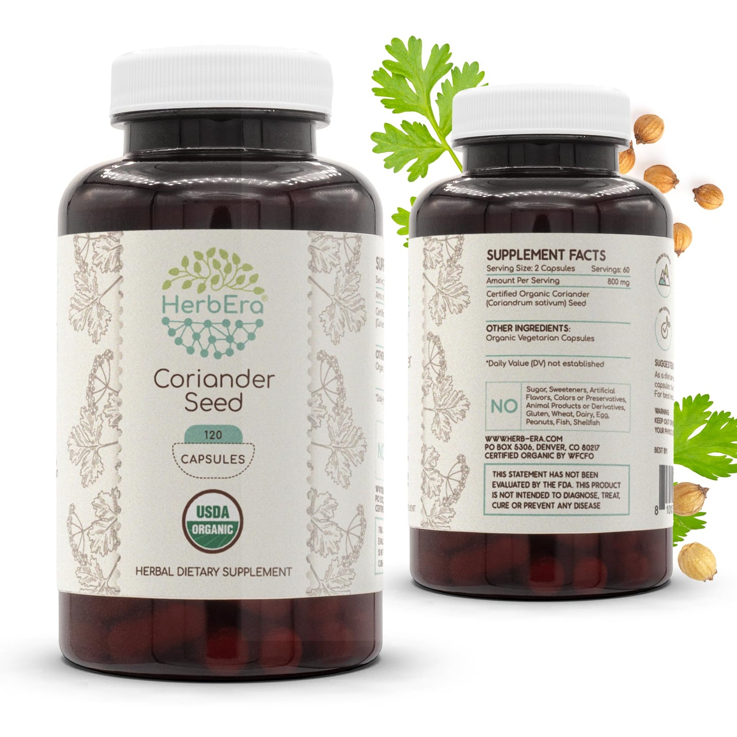 HerbEra Coriander Seed Capsules 120 Count