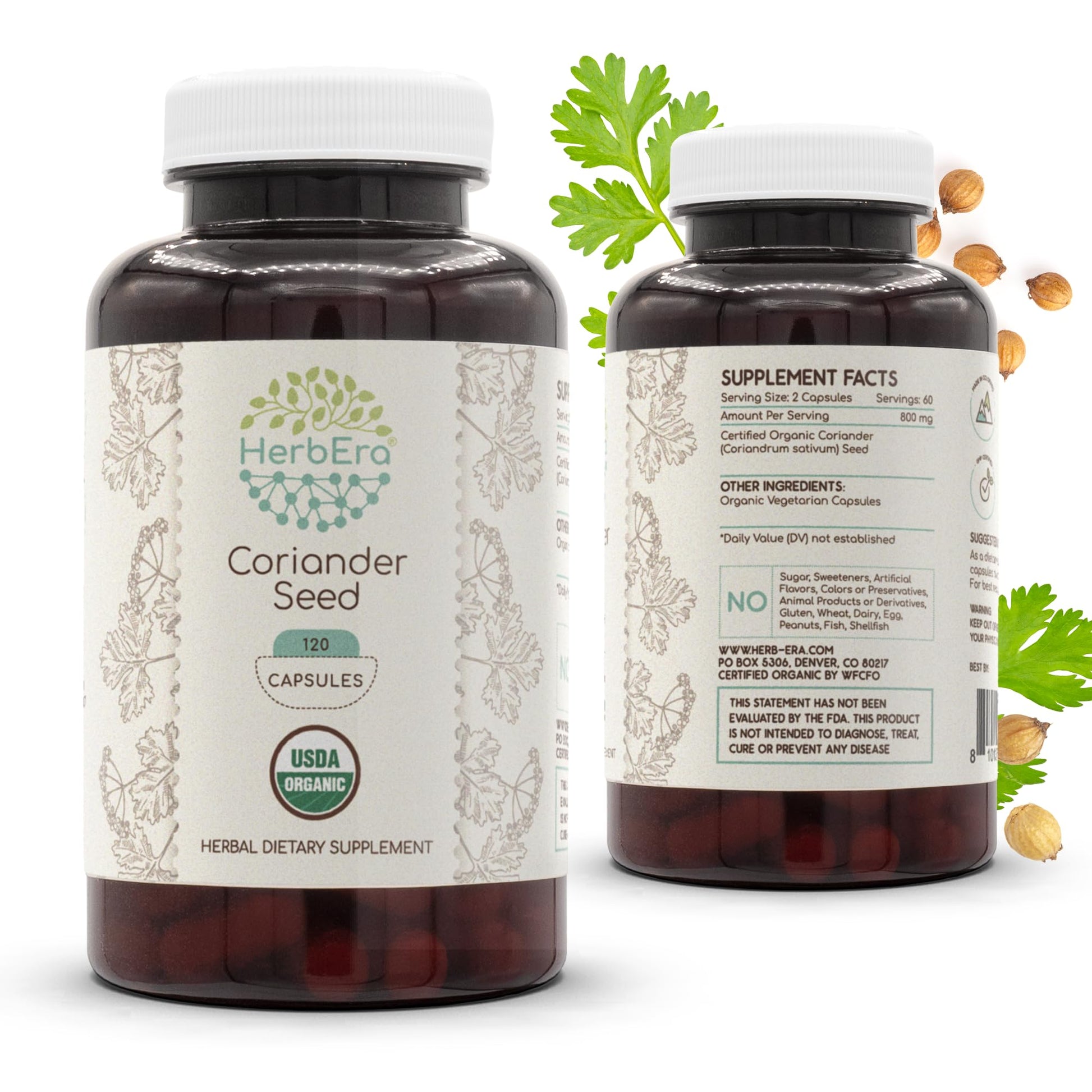 HerbEra Coriander Seed Capsules 120 Count
