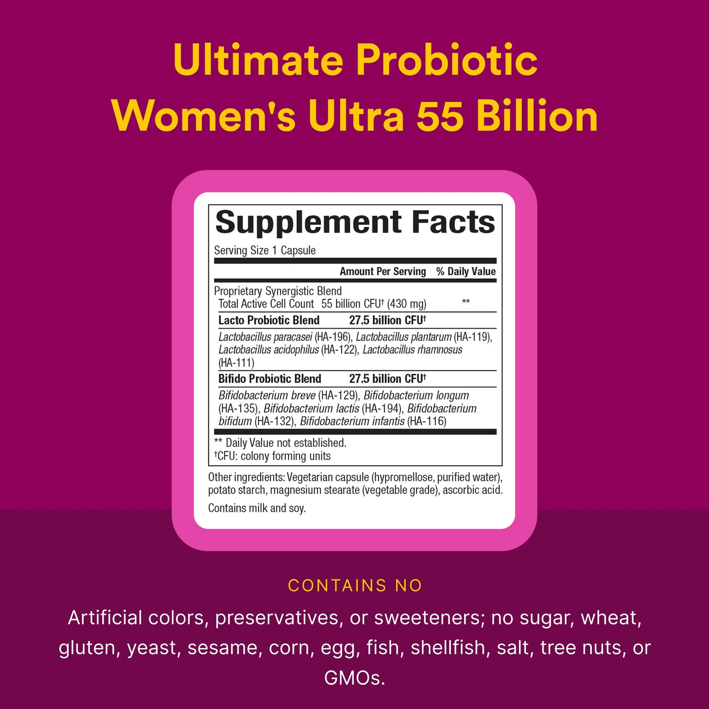 Natural Factors Ultimate Probiotic Women's Ultra 55 Billion Capsules, 30 Count