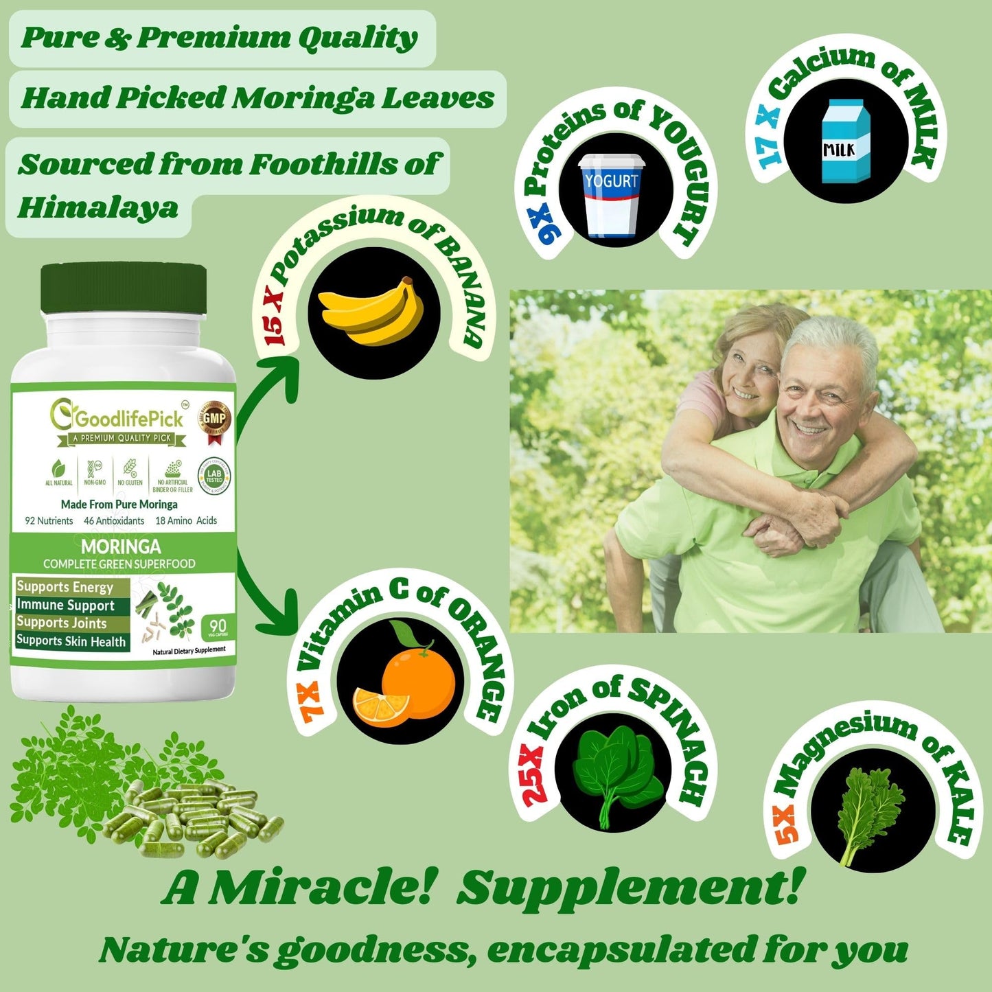 GoodlifePick Turmeric Curcumin & Moringa 180 Capsules