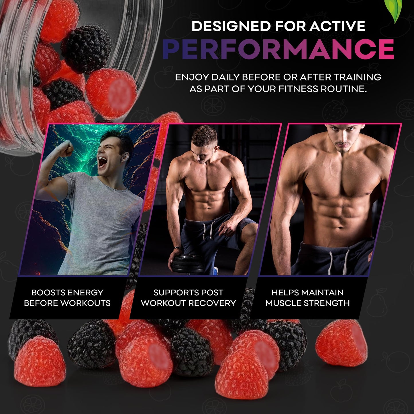 ABDALI NATURAL Creatine Gummies 8000mg Complex – Pre Workout Creatine with L-Taurine & BCAA 2:1, Multi-Flavor Chewable Gummies, 120 Count