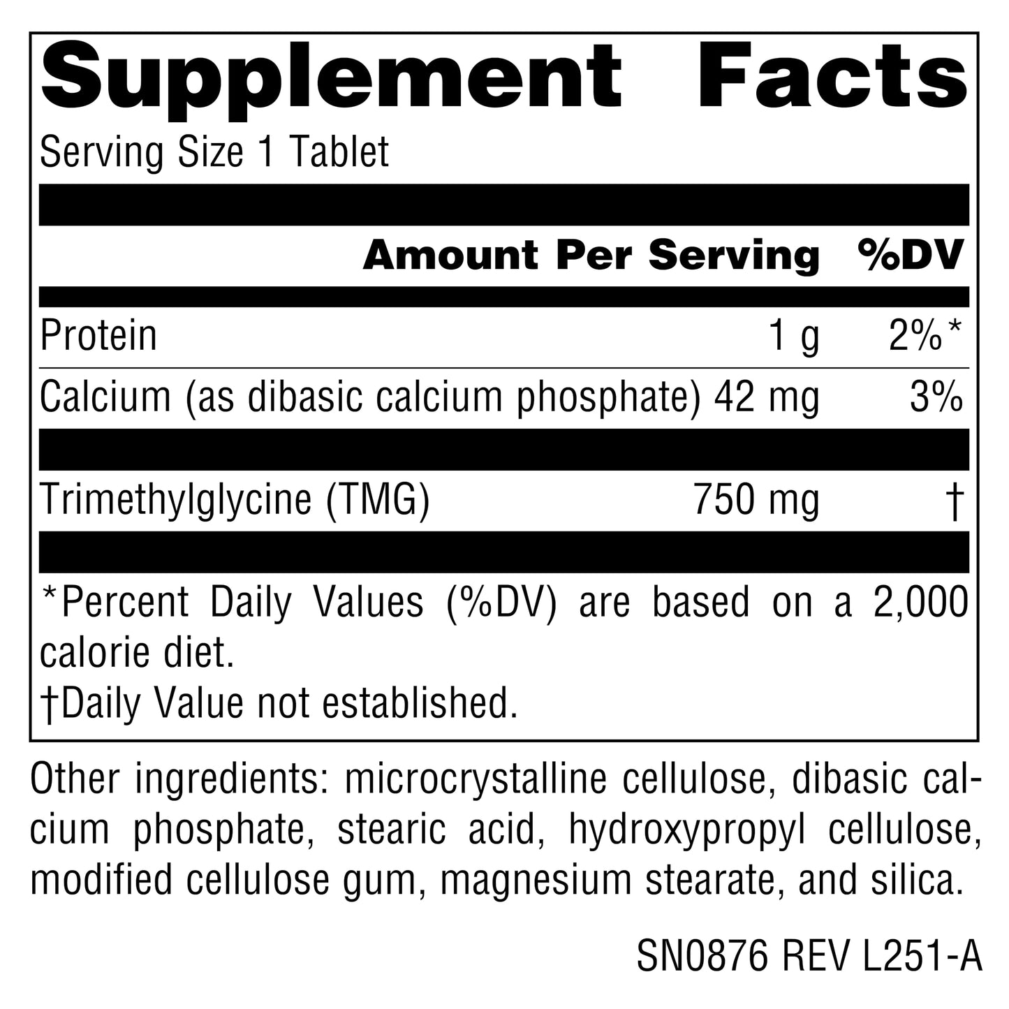 Source Naturals TMG Trimethylglycine (Anhydrous Betaine) 750 mg Tablets, 60 Count