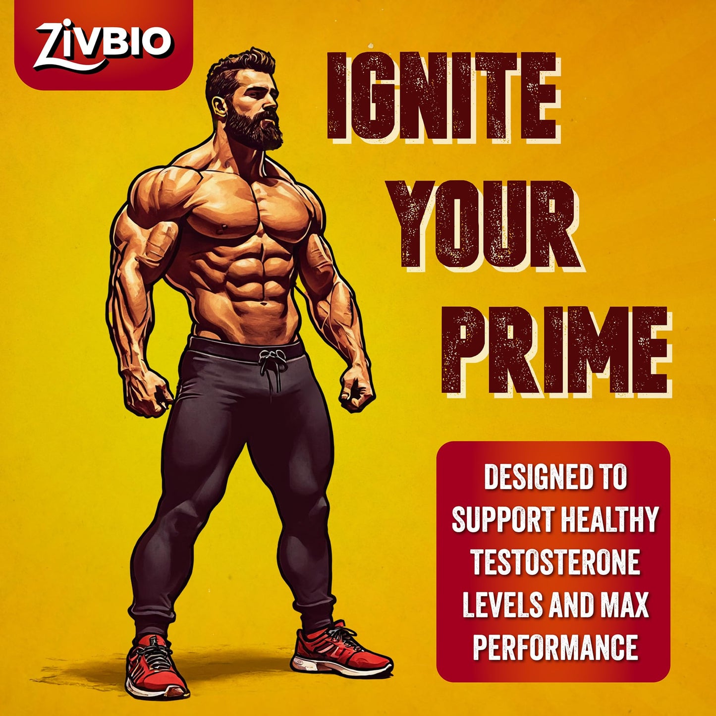 ZIVBIO Testosterone Booster for Men 60 Capsules