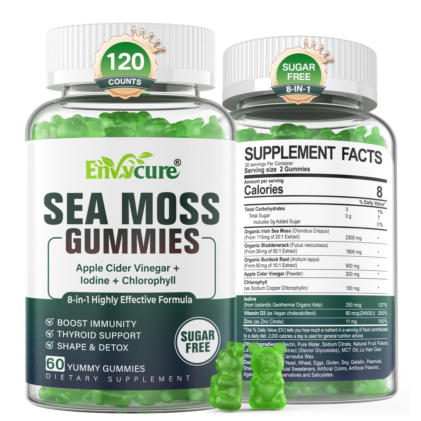 EnvyCure Sea Moss Gummies 120 Count