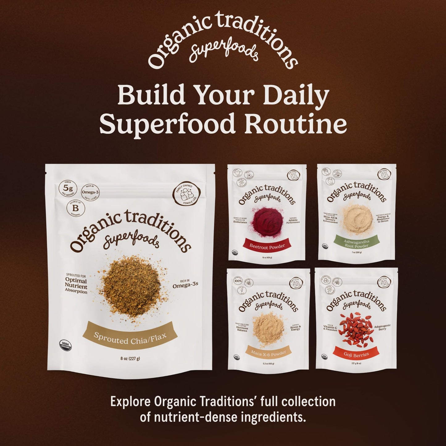 Organic Traditions Lion's Mane Full Spectrum Mushroom Powder 8 oz