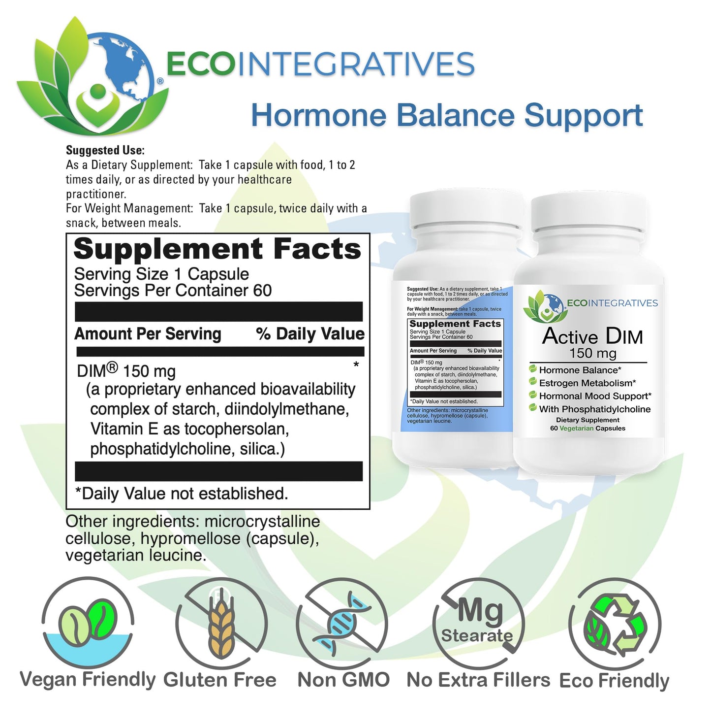 EcoIntegratives Active DIM 150 mg Capsules, 60 Count