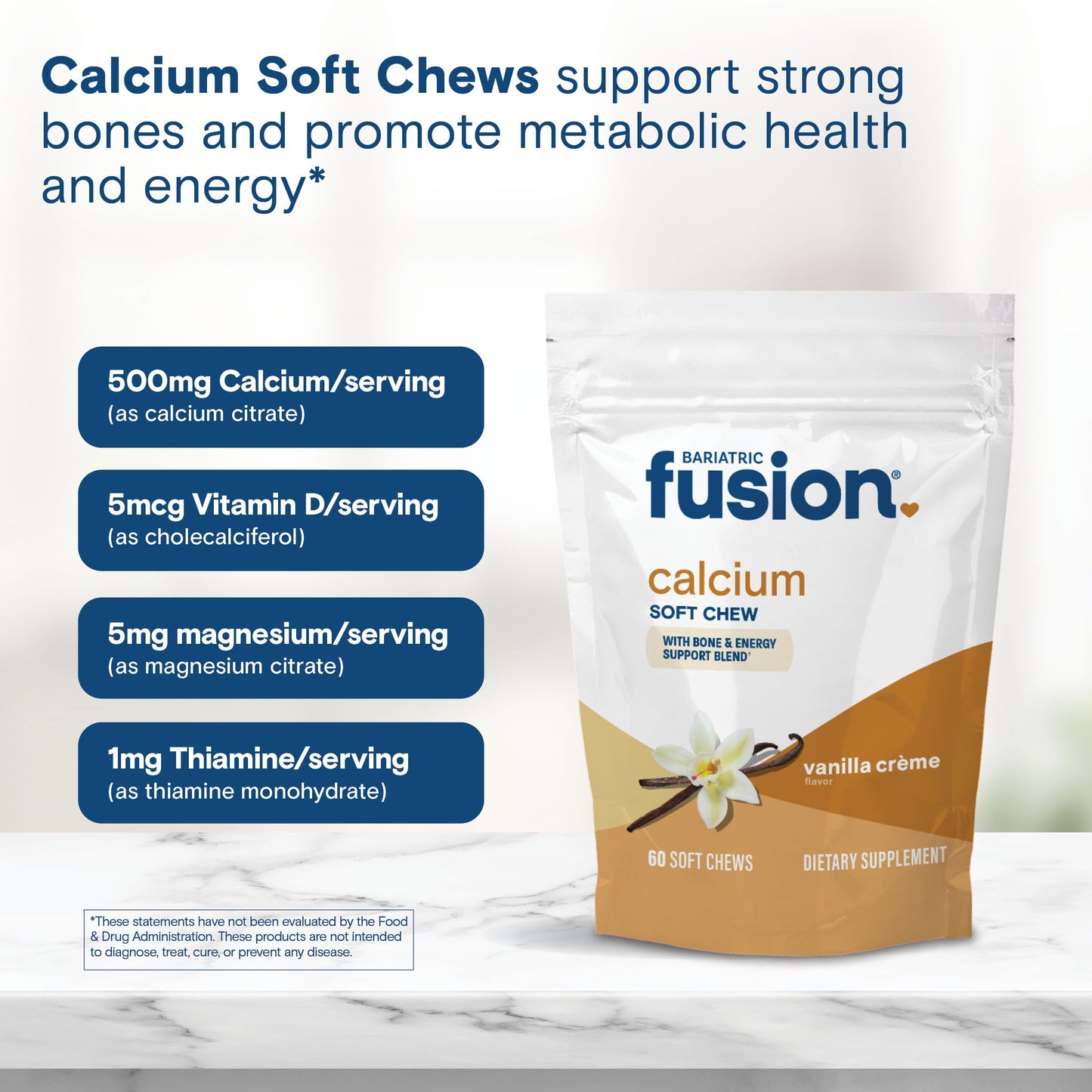 Bariatric Fusion Calcium Citrate with Vitamin D3 Gummy 60 Count