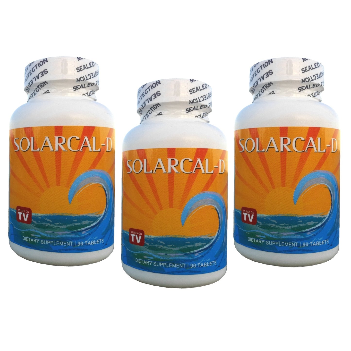 SolarCal-D Marine Coral Calcium plus Vitamin D Tablets, 3 Bottles, 90 Tablets each