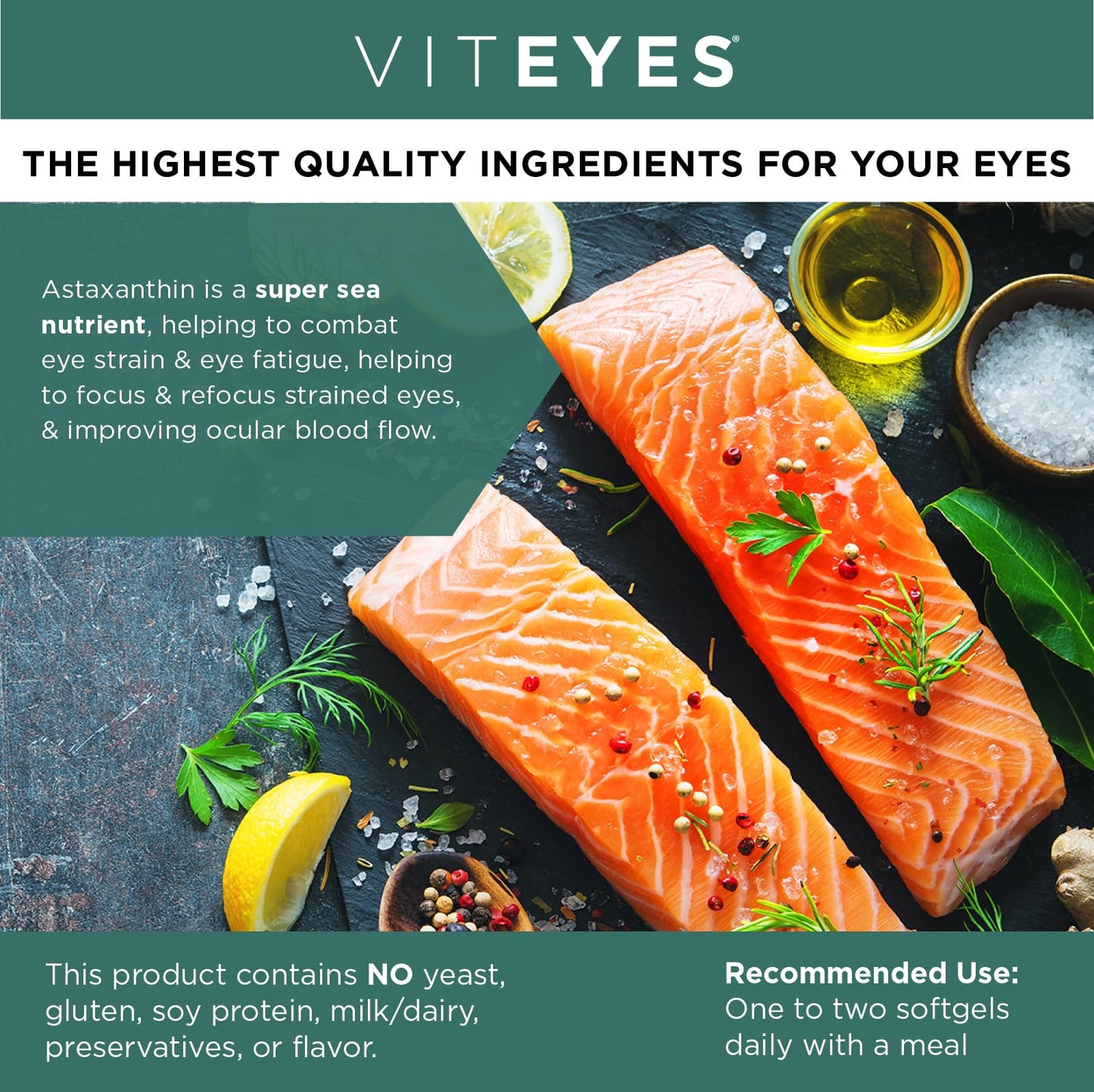 Viteyes Natural Astaxanthin Softgels 90 Count
