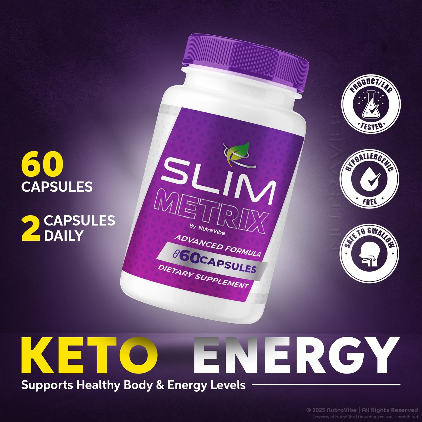 NutraVibe SlimMetrix Capsules – Premium Energy and Metabolic Support Formula, 300 Capsules