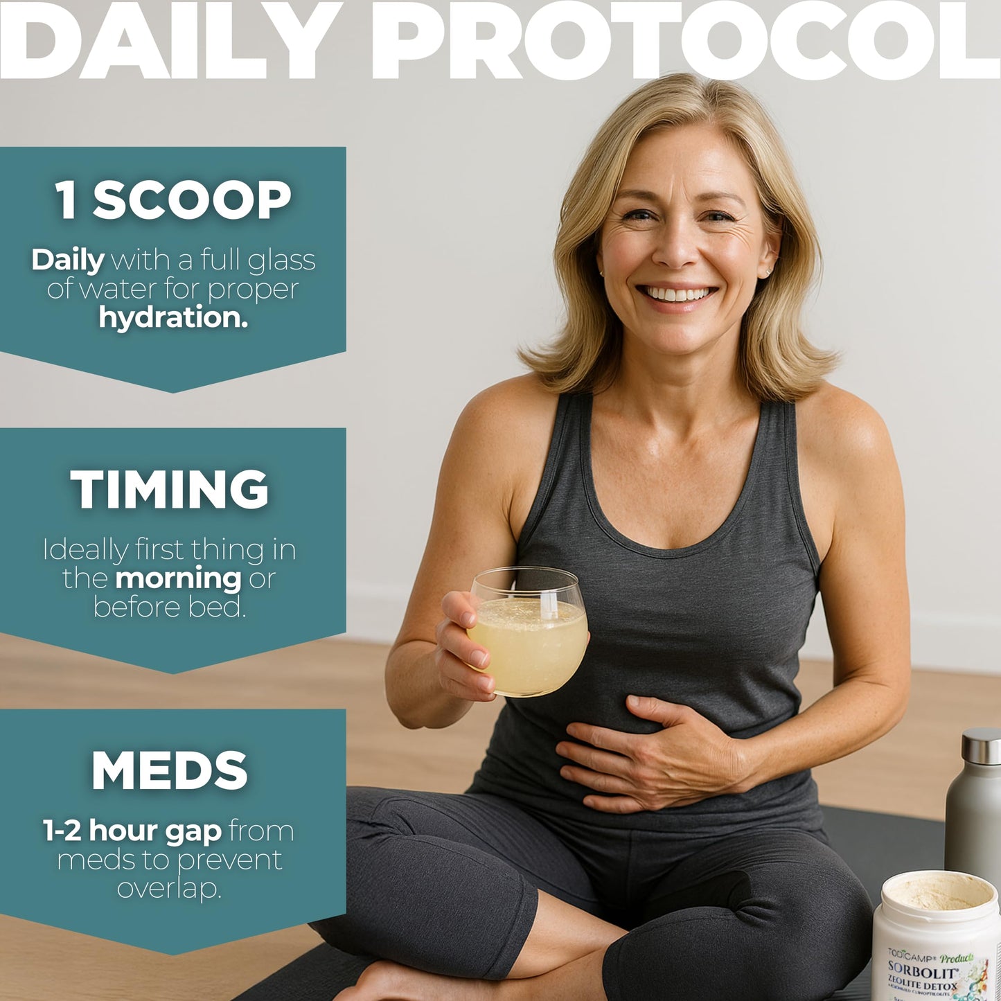 TODICAMP Zeolite Detox for Adults Sorbolit - Zeolite Clinoptilolite for Deep Full Body Detox, Gut Cleanse, Cellular and Liver Detox Powder 7.05 oz