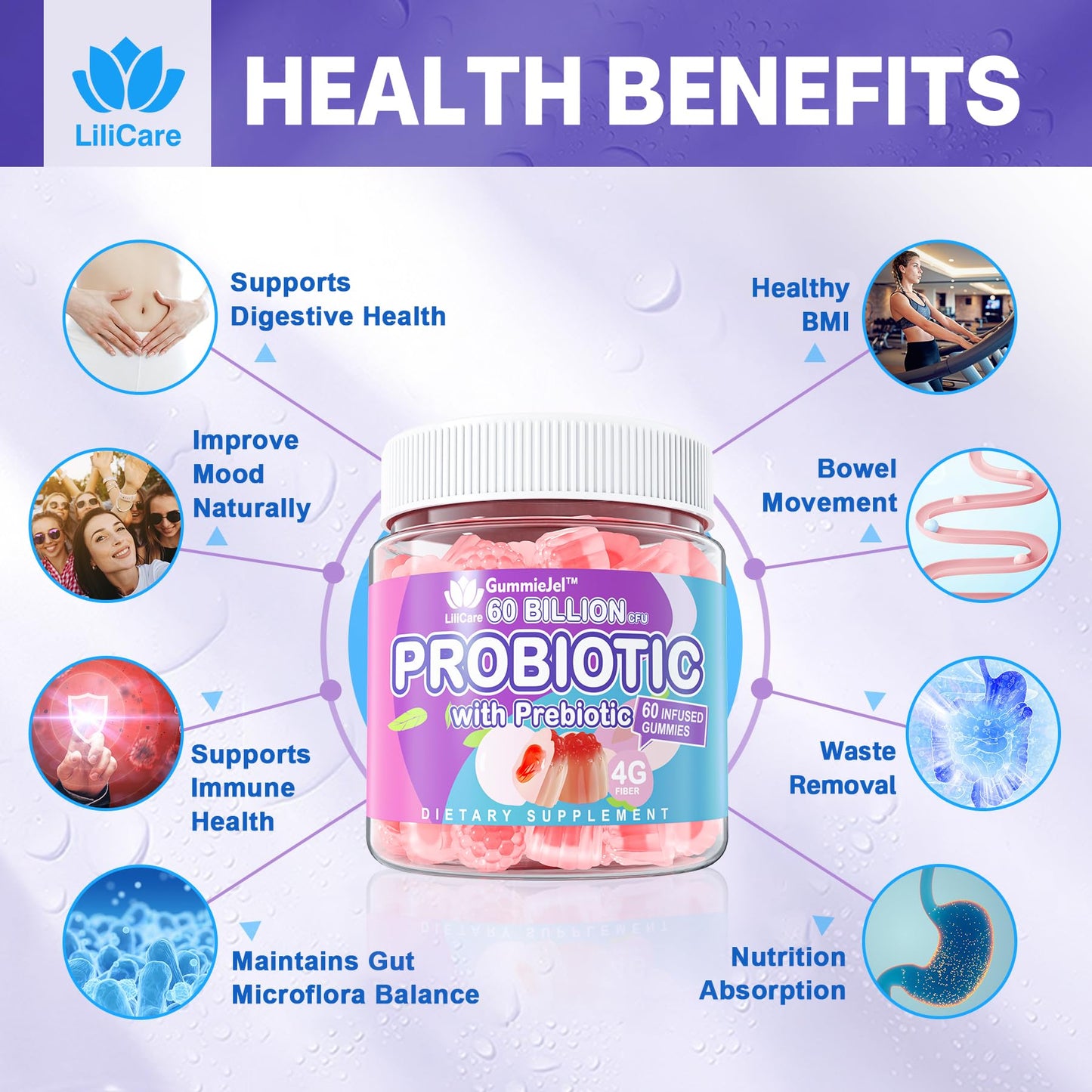 EnvyDeal Probiotic Gummies 60 Count