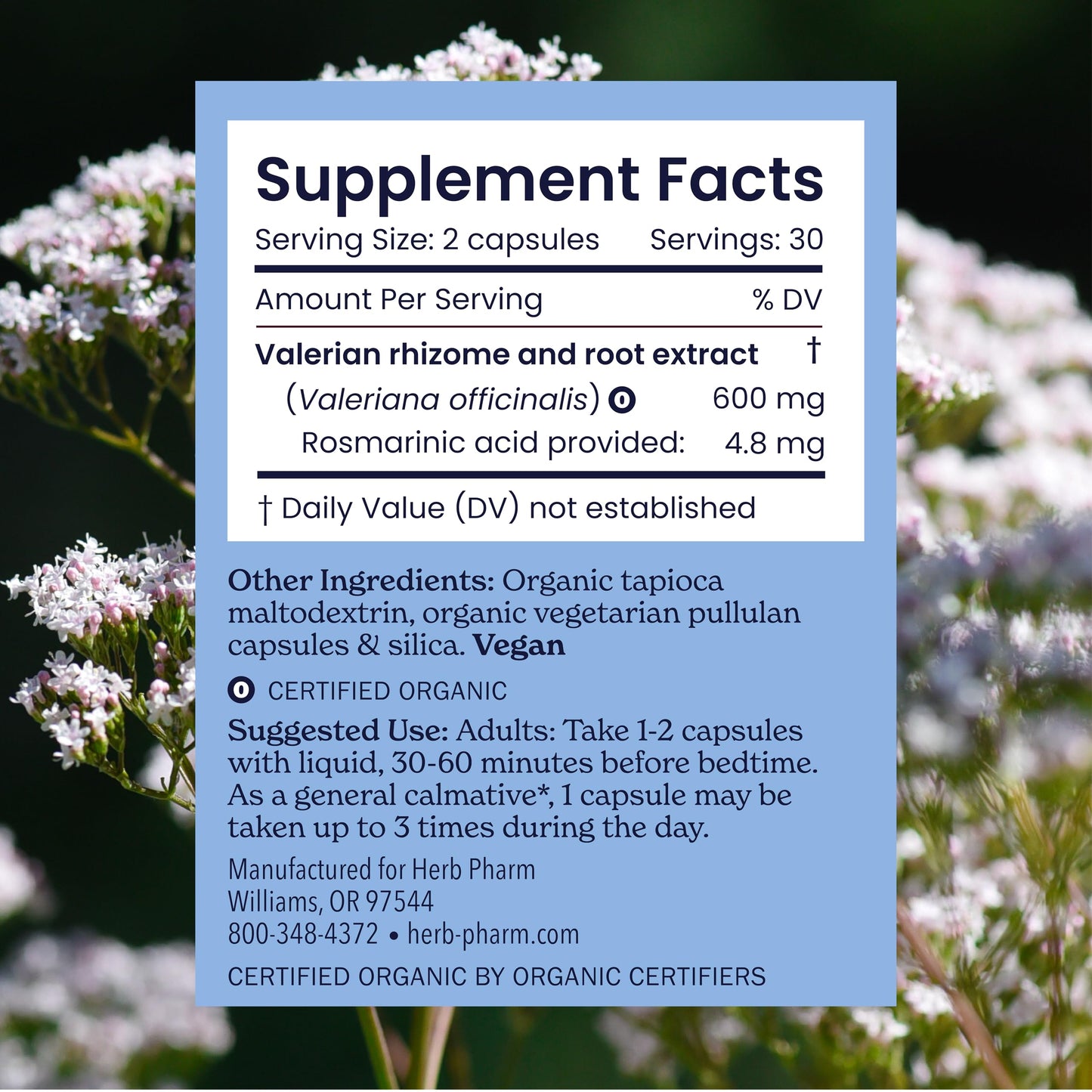 Herb Pharm Valerian Root Sleep Support Capsules 60 Capsules