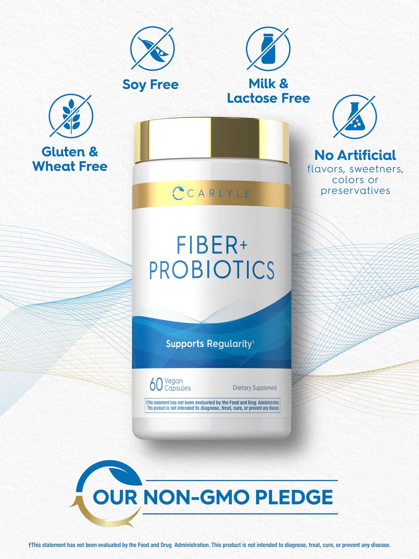 Carlyle Fiber and Probiotic Supplement Capsules, 60 Count