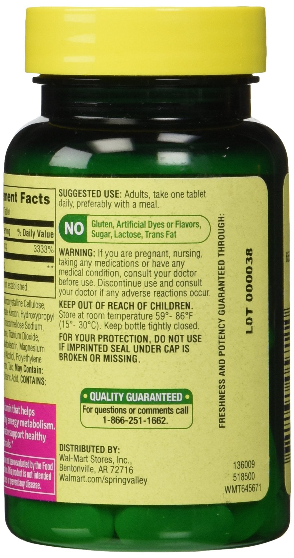 Spring Valley Biotin with Keratin Dietary Supplement Tablets 120 Count