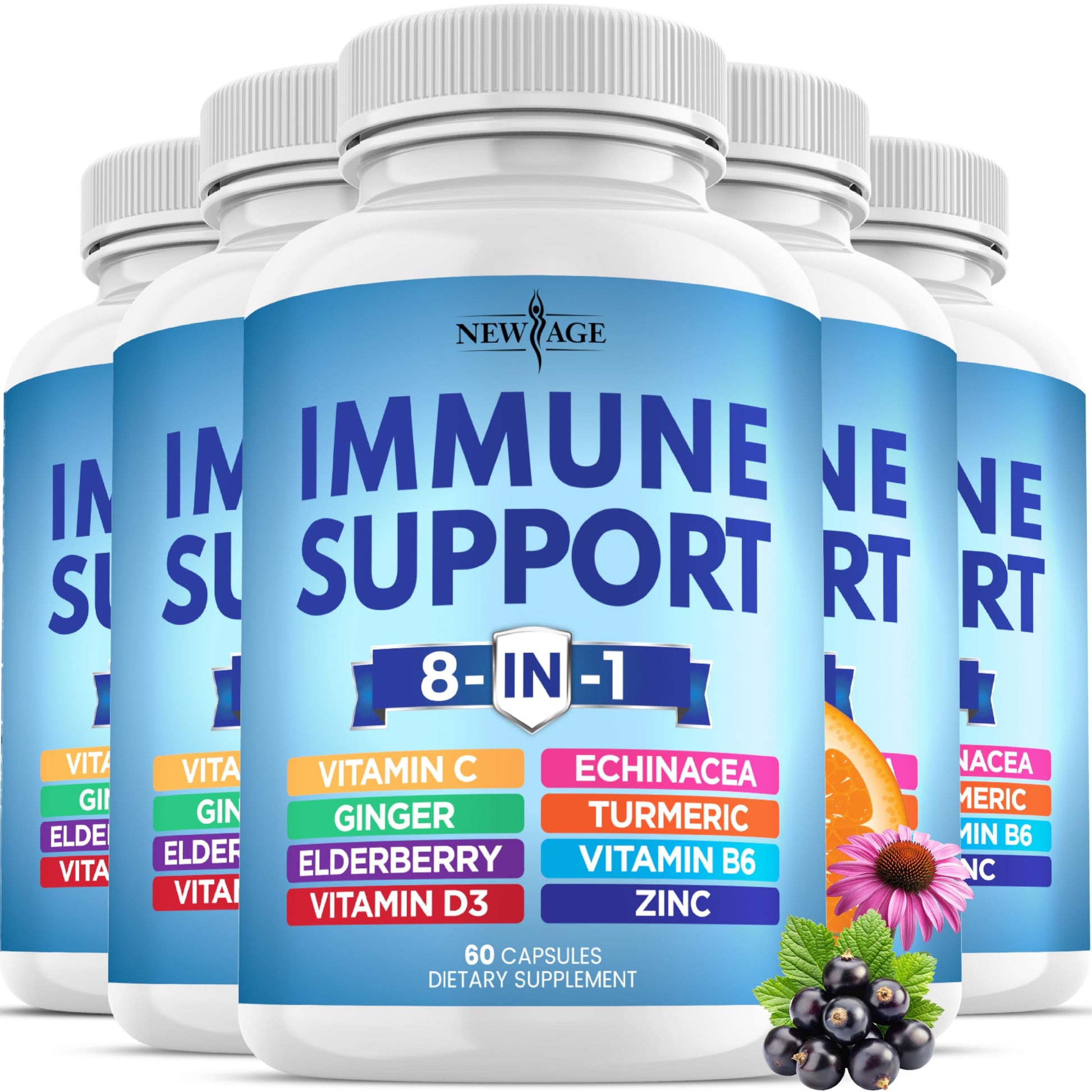 NEW AGE 8 in 1 Immune Support Booster Capsule 60 Capsules