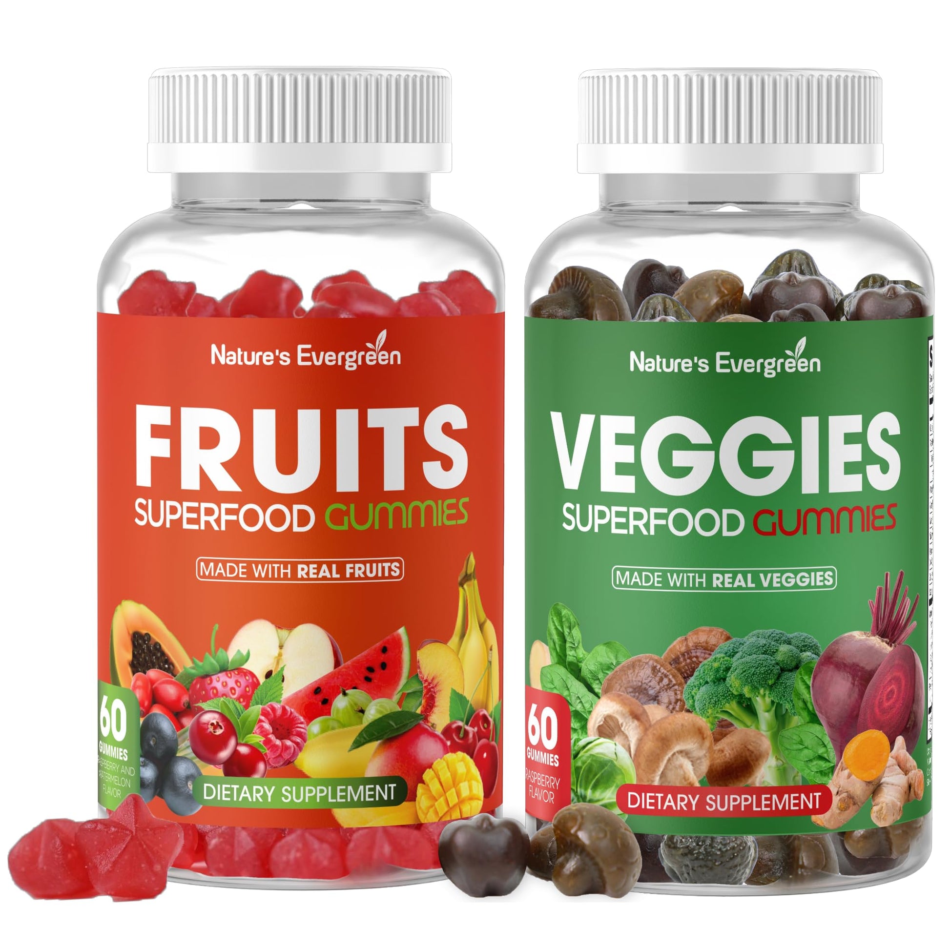 Nature's Evergreen Fruits and Veggies Superfood Gummies 120 Gummies