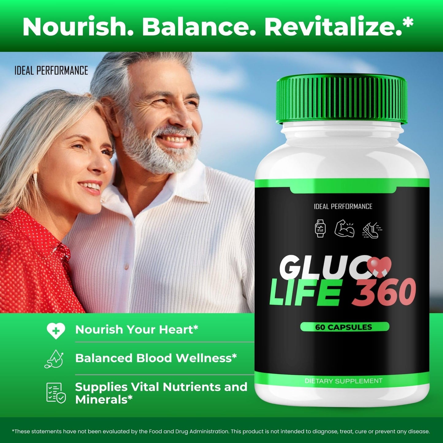 IDEAL PERFORMANCE Gluco Life 360 Capsules, 300 Count