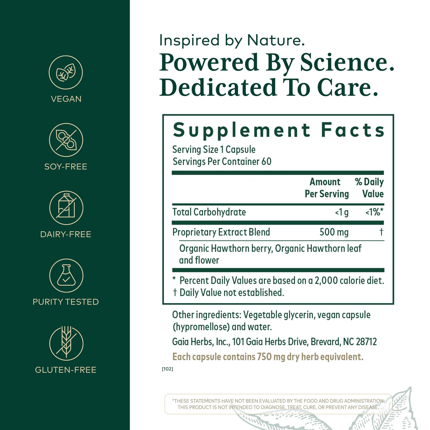 GAIA HERBS PRO Hawthorn Cardiovascular Health Support Capsules, 60 Count