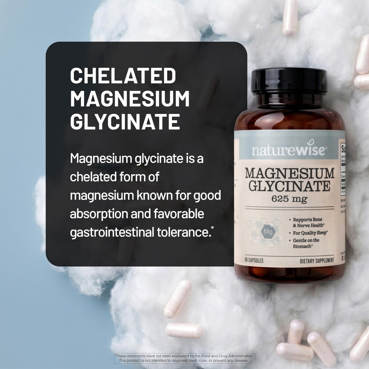 NatureWise Magnesium Glycinate 625 mg Capsule, 30 Capsules