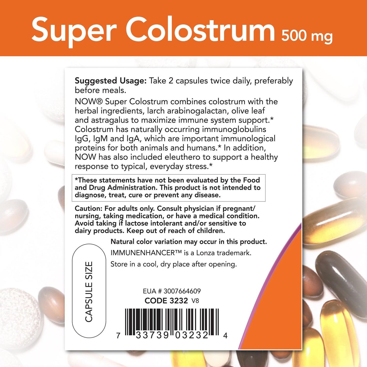 NOW Foods Super Colostrum 500 mg, 90 Veg Capsules