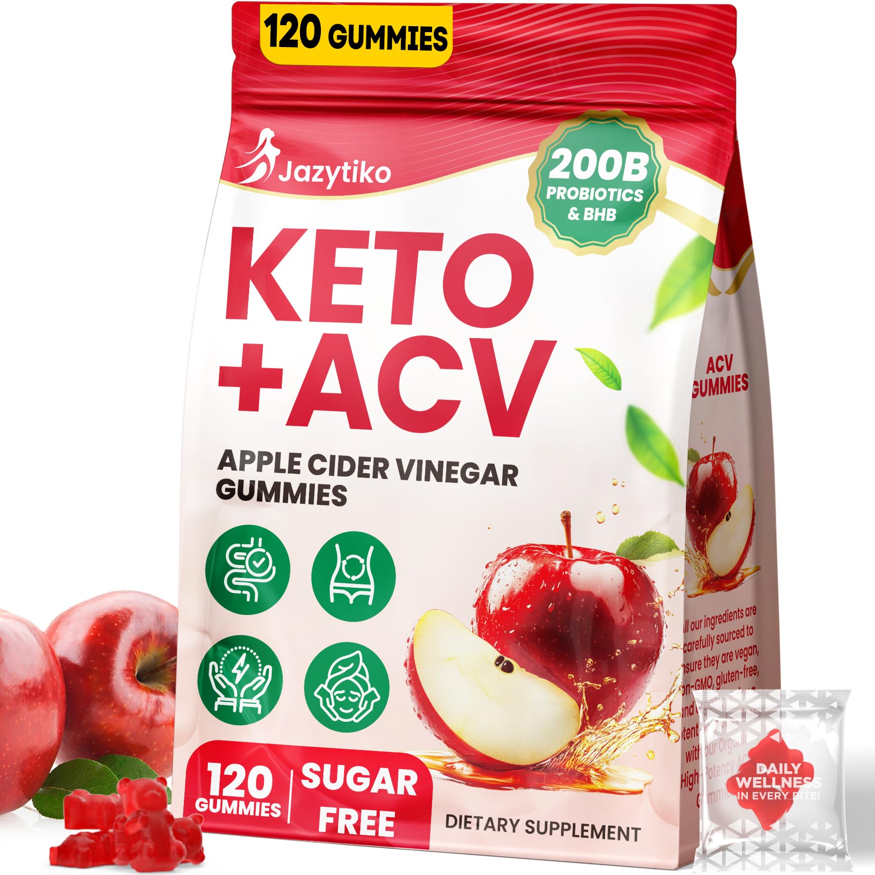 Jazytiko Apple Cider Vinegar Gummies, 120 Count