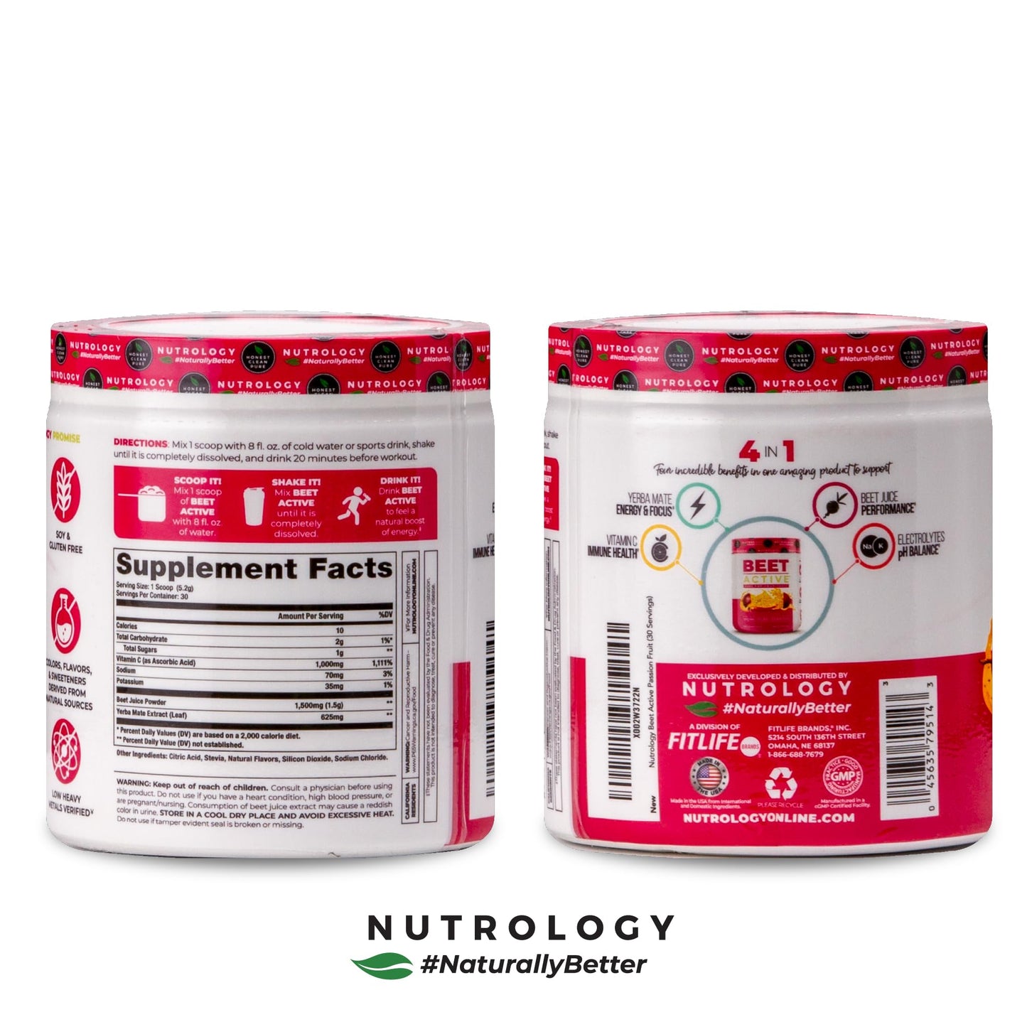 Nutrology Beet Active Natural Pre-Workout Powder 5.5 Ounce