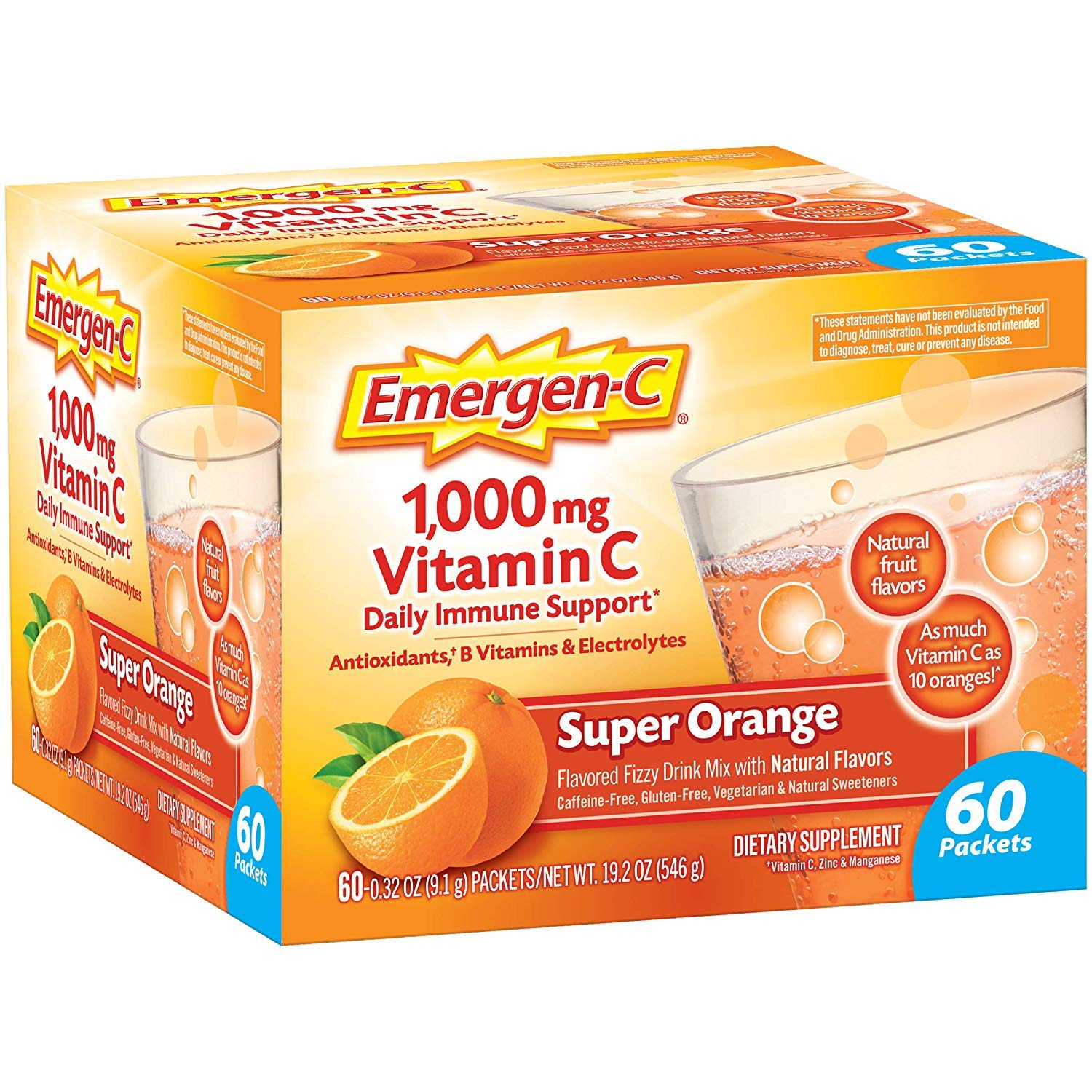 Emergen-C 1000mg Vitamin C Immune Support Powder, 19.2 oz