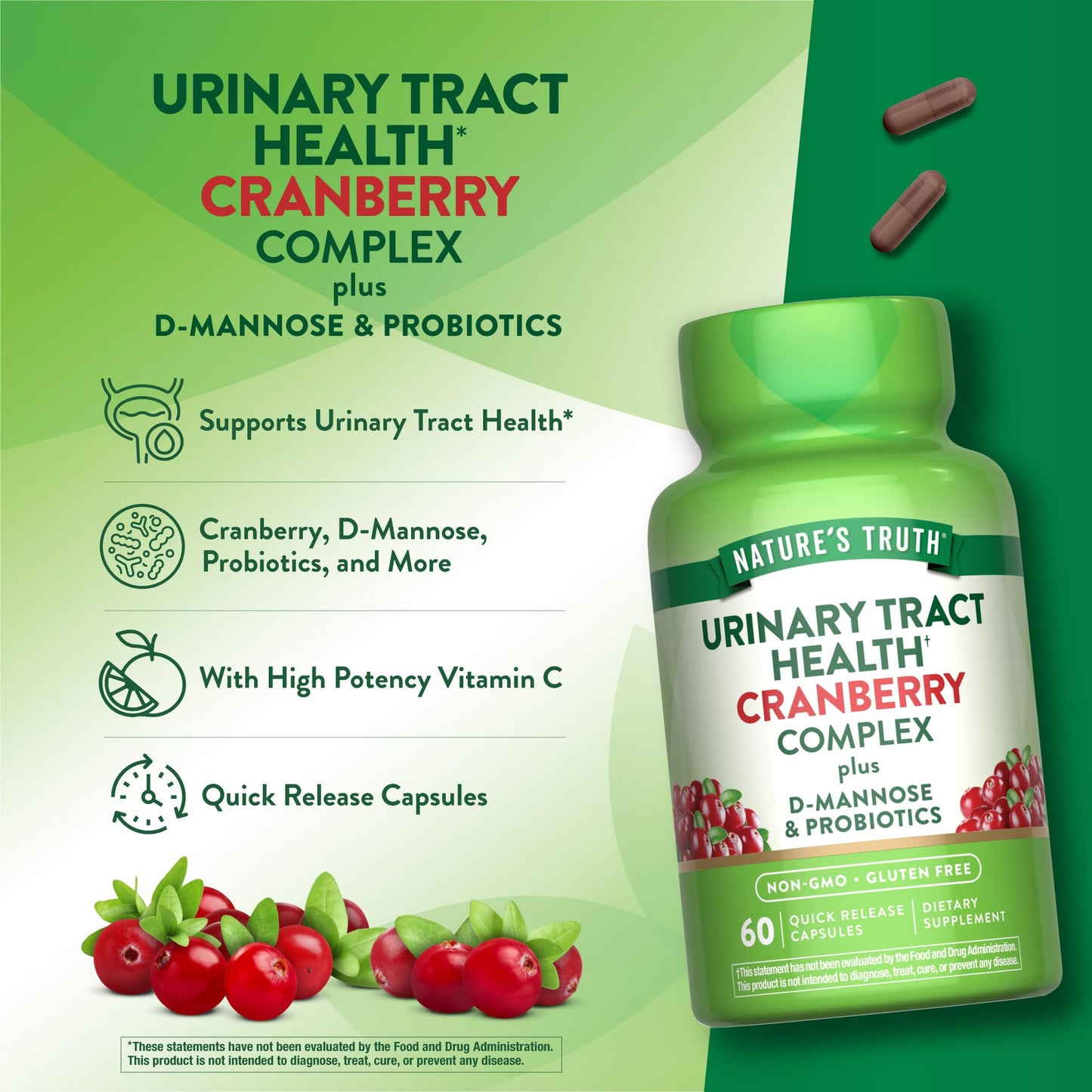 Nature's Truth Cranberry Pills 60 Capsules