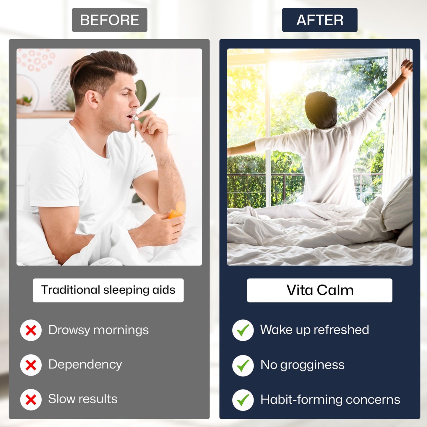 Vita Green Vita Calm Sleep Aid - Herbal Lingzhi Formula for Relaxation, 60 Capsules