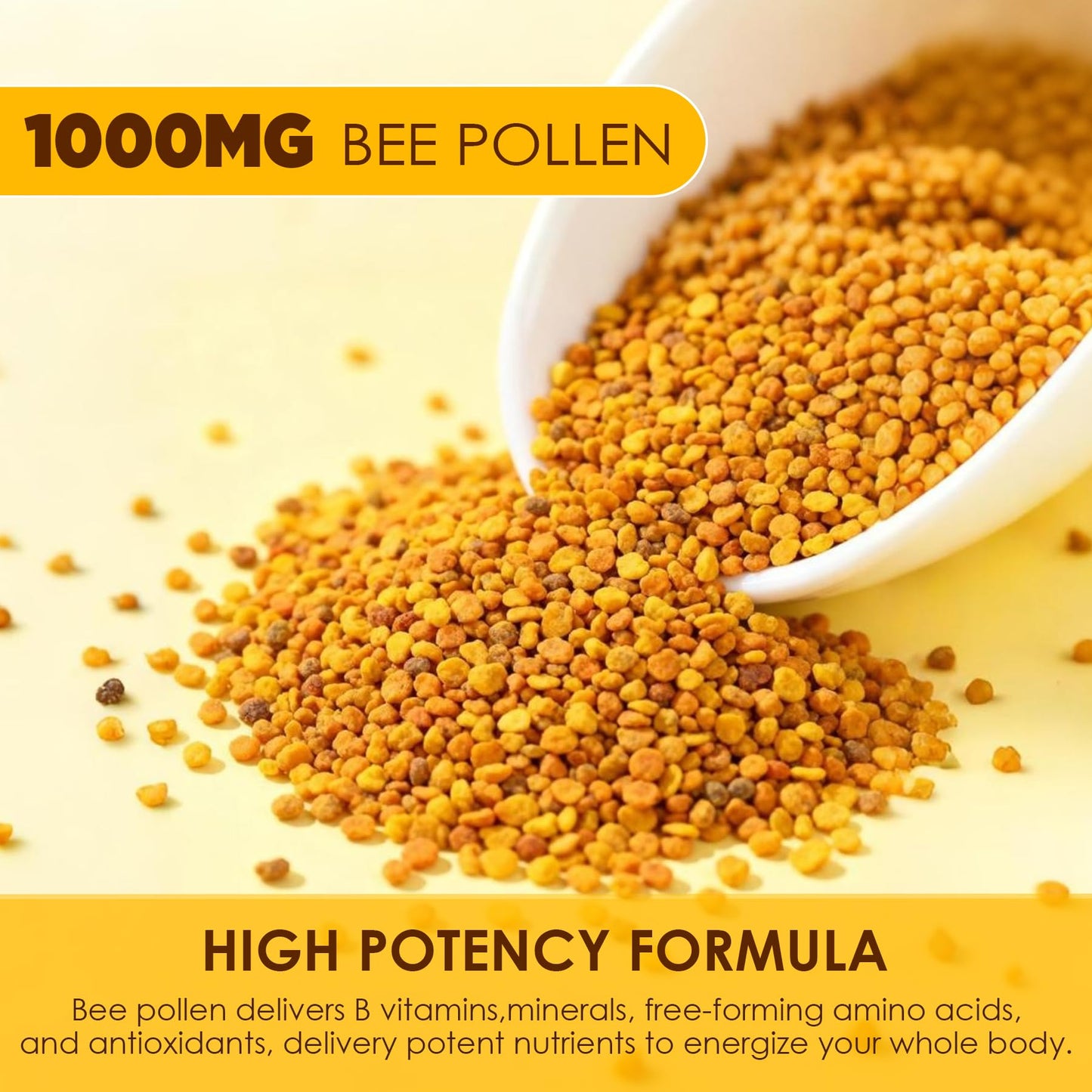 Nextdia Bee Pollen Gummies Organic 1000mg with Propolis & Royal Jelly, 60 Count