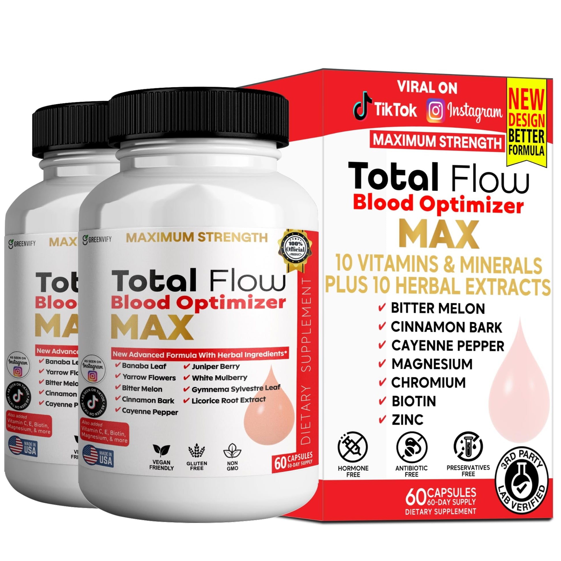 GREENVIFY Total Flow Blood Optimizer Max, 60 Capsules