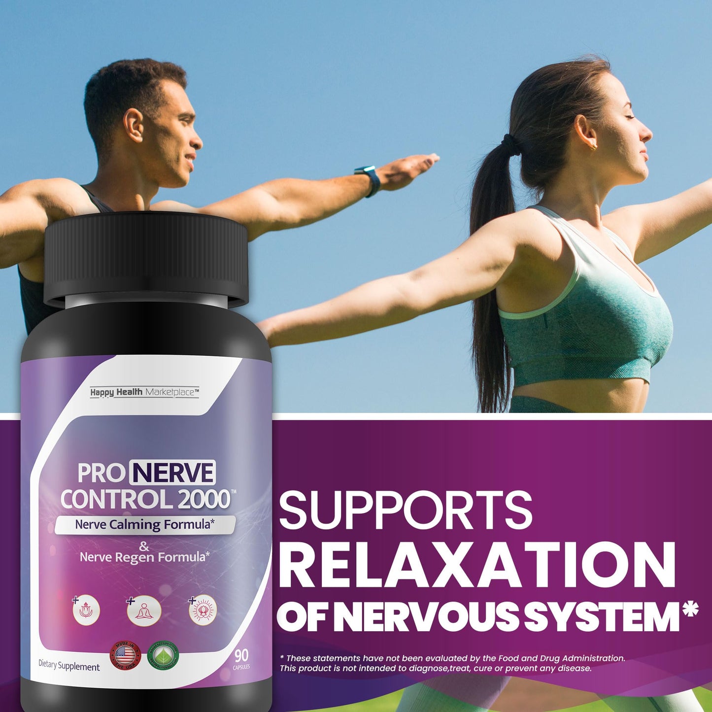 Happy Health Marketplace Pro Nerve Control 2000 Nerve Support Capsule, 1 Count