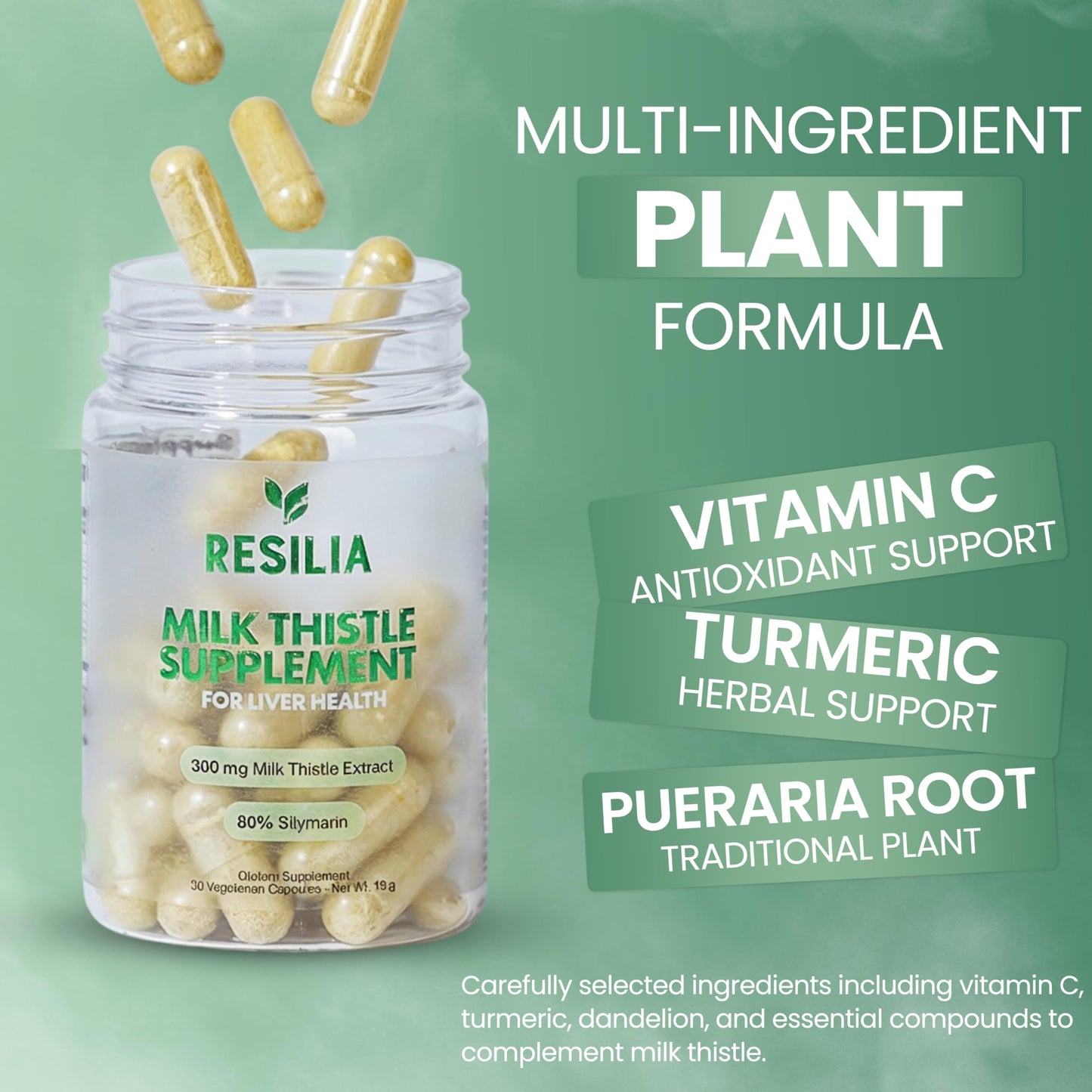 Resilia Milk Thistle Silymarin 300 mg Capsule 30 Count