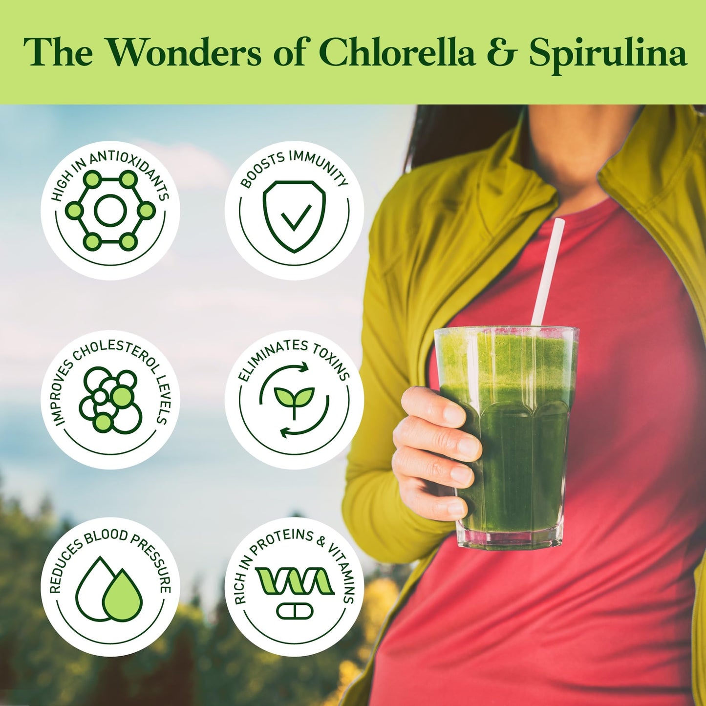 Good Natured Chlorella Spirulina Powder 6 Ounce