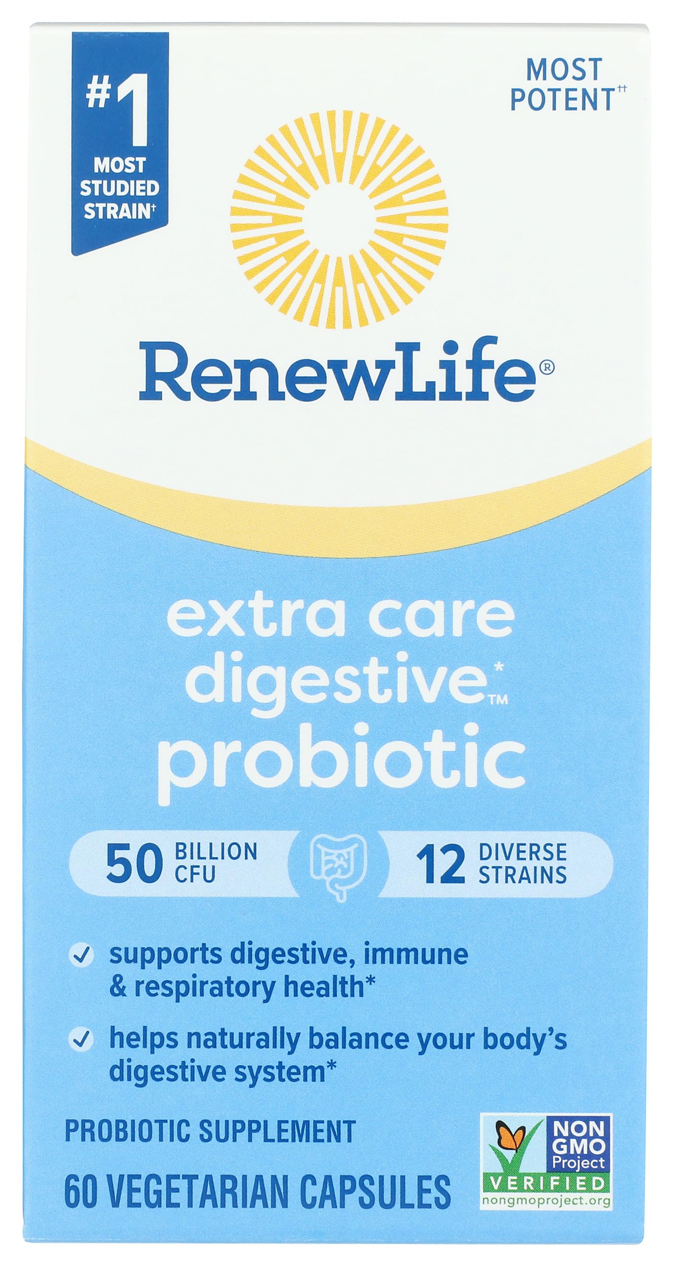 Renew Life Ultimate Flora Extra Care Probiotic 50 Billion Capsules 60 Count